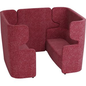 BISLEY Akoestische sofa VIVO, 2 tweezitters met hoge rugleuning, middenpaneel, rood