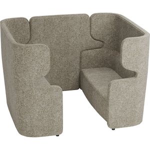 Akoestische sofa VIVO, 2 tweezitters met hoge rugleuning, middenpaneel BISLEY