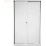 BISLEY Schiebetürenschrank ECO, SD12173S645 lichtgrau 3 Fachböden 120,0 x 43,0 x 163,7 cm