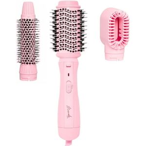 Mermade Interchangable Blow Dry Brush - Föhnborstel - 2 in 1 Warmteborstel - drie verschillende opzetstukken - 1200W Pink