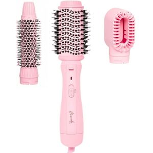 Mermade Interchangable Blow Dry Brush - Föhnborstel - 2 in 1 Warmteborstel - drie verschillende opzetstukken - 1200W Pink