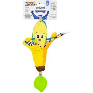 LAMAZE Bea the Banana, Clip on Pram and Pushchair Newborn Baby Toy, sensorisch speelgoed voor baby's met kleuren en geluiden, ontwikkelingsspeelgoed voor jongens en meisjes van 0 tot 24 maanden