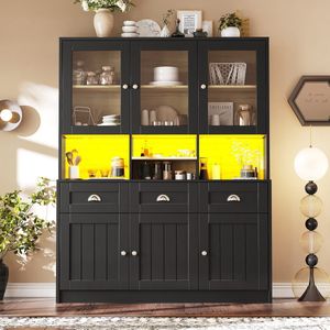 4goodz Keukenkast Buffetkast met Lades 40x76x182 cm - Crèmewit