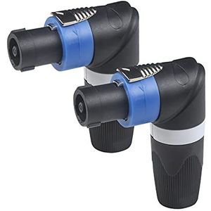 4-polige haakse luidsprekerstekker, 90 graden luidsprekerstekker, voor luidsprekers, DJ-mixer, versterker, audioapparatuur