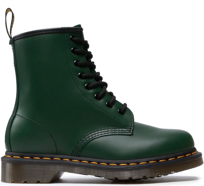 Dr. Martens - Donkergroene Leren Veterschoenen - Dames