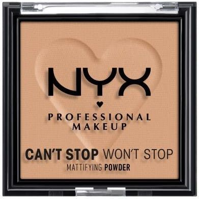 NYX Professional Makeup Can’t Stop Won’t Stop Mattifying Powder Compact Powder, Nr. 06 - Tan, 6 g