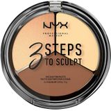 NYX Professional Makeup 3 Steps To Sculpt - Light - Contour & Highlight - 3 x 5 gr