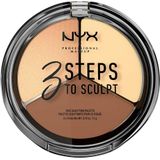 NYX Professional Makeup Light 02 Gezichtspoeder voor het definiëren, contouren en highlighten, 3 nuances, 15 g