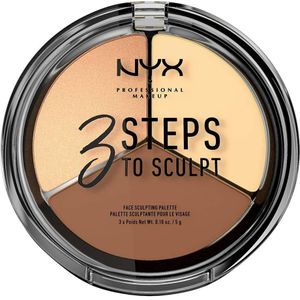 NYX Professional Makeup 3 Steps To Sculpt - Light - Contour & Highlight - 3 x 5 gr