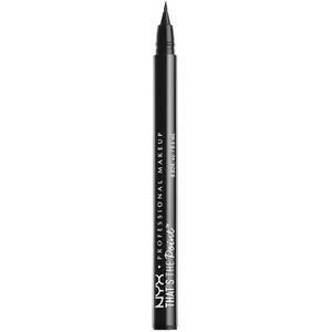NYX Professional Makeup That's The Point Eyeliner - Eyeliner-collectie met 7 diepzwarte pennen, verschillende applicators, 0,6 ml, Hella Fine