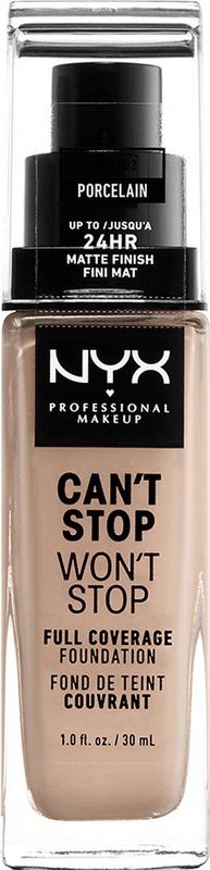 Nyx Professional Makeup Can't Stop Won't Stop Foundation - Porcelain - Volledig Dekkende Foundation - Zeer Licht