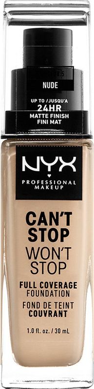 Nyx Professional Makeup Can't Stop Won't Stop Foundation - Nude - Volledig Dekkende Foundation - Licht