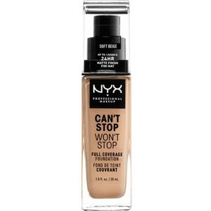 Nyx Professional Makeup Can't Stop Won't Stop Foundation - Soft Beige - Volledig Dekkende Foundation - Licht Beige