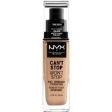 Nyx Professional Makeup Can't Stop Won't Stop Foundation True Beige Volledig Dekkende Foundation Donker Beige