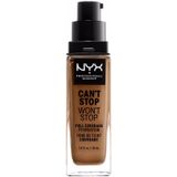 NYX Professional Makeup Can't Stop Won't Stop Full Coverage Foundation, langdurig, waterbestendig, veganistische formule, matte teint, kleur: Nutmeg