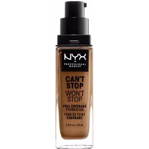 NYX Professional Makeup Can't Stop Won't Stop Full Coverage Foundation, langdurig, waterbestendig, veganistische formule, matte teint, kleur: Nutmeg