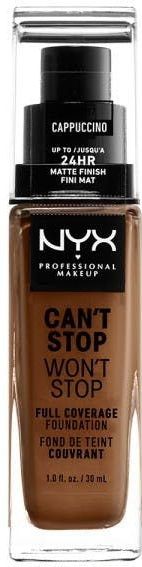 Nyx Professional Makeup Can't Stop Won't Stop Foundation - Cappuccino - Volledig Dekkende Foundation - Donker
