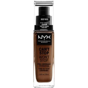 NYX Professional Makeup Can't Stop Won't Stop 24 Hour Foundation (Verschillende Tinten) - Deep Rich