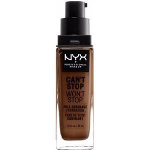 NYX Professional Makeup Can't Stop Won't Stop Full Coverage Foundation, langdurig waterbestendig, veganistische formule, matte teint, kleur: Cocoa