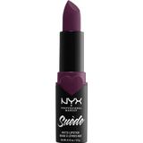 NYX Professional Makeup Lipstick - Suede Matte Lipstick, superlicht en poederachtig lippenstift, intense matte afwerking, 3,5 g, Girl Bye 10