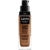 NYX Professional Makeup Vloeibare foundation, dekkend, houdt 24 uur, Can't Stop Won't Stop, waterbestendig, matte afwerking, kleur (teint): Mahonie