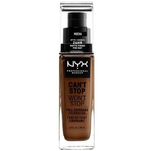 NYX Professional Makeup Can't Stop Won't Stop Full Coverage Foundation, Langdurig, Waterproof, Veganistische formule, matte teint, kleur: mocha