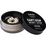 NYX Professional Makeup Poeder, Can´t Stop Won´t Stop Setting Powder, los fixeerpoeder, veganistische formule, matte afwerking, olieabsorberend, kleur: Light, (1x6g)