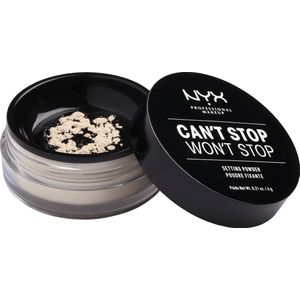 NYX Professional Makeup Poeder, Can�´t Stop Won´t Stop Setting Powder, los fixeerpoeder, veganistische formule, matte afwerking, olieabsorberend, kleur: Light, (1x6g)