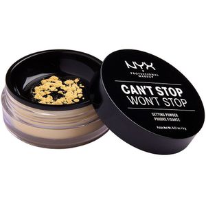 NYX Professional Makeup Poeder, Can´t Stop Won´t Stop Setting Powder, los fixeerpoeder, veganistische formule, matte afwerking, olieabsorberend, kleur: Banaan
