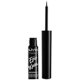 NYX Professional Makeup Vloeibare eyeliner, semi-permanent, Epic Wear, lange houding, waterbestendig, make-up en creatieve lichaamskunst, matte afwerking, kleur: zwart