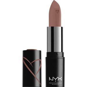 NYX Professional Makeup Lipstick met satijnen afwerking en ultra-verzadigde kleur, Shout Loud Satin Lipstick, Cali (Nude)