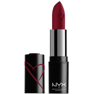 NYX Professional Makeup Lipstick met satijnen afwerking en ultra-verzadigde kleur, Shout Loud Satin Lipstick, The Best (rood)