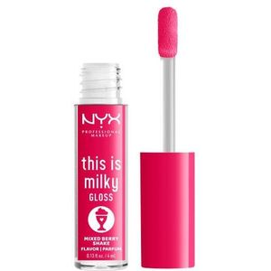 NYX Professional Makeup This is Milky Gloss Milkshakes Hydraterende Lipgloss met de geur van Tint 09 Berry Shake 4 ml