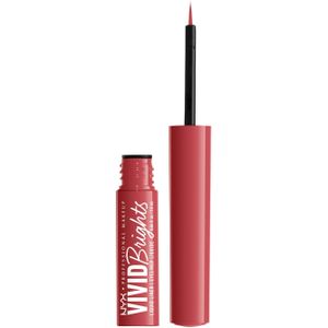 Nyx Professional Makeup - Vivid Brights Liquid Liner - Red Liquid Eye Liner - On Red