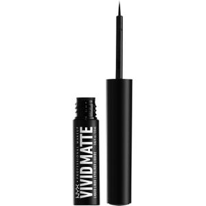 NYX Professional Make Up Vivid Matte Liquid Liner, eyeliner met nauwkeurige punt, matte afwerking en sterk gepigmenteerde kleur, zwart, 1 stuk
