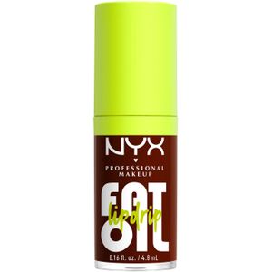 NYX Professional Makeup Gloss lippen olie, vettige olie, hoogglans, niet plakkerig, 12 uur hydratatie, extra grote applicator, squalaan oliën, bramen en framboos, status update (08)