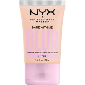NYX Professional Makeup Bare With Me Blur Foundation, Gemiddelde dekking, Natuurlijke Matte Afwerking, Niacinamide, Matcha & Glycerine, Hydratatie tot 12 uur, Kleur: Fair (02)