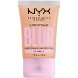 NYX Professional Makeup Weichzeichnende Foundation mit mittlerer Deckkraft und mattem Finish, Bis zu 12 Stunden Pflege und Feuchtigkeit, Mit Niacinamiden, Bare with Me, Farbe: Vanilla, 1 x 30 ml