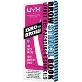 NYX Professional Makeup Set van 4 perfect gevormde dikke wenkbrauwstencils: gebogen, extra lang, rond en recht, Zero to Brow, 1 x 4 stuks