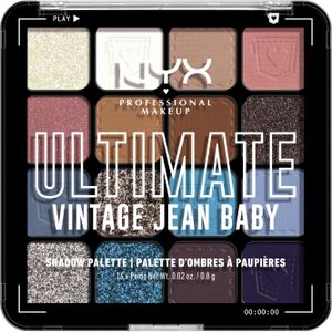 NYX Professional Makeup Ultimate Shadow Oogschaduwpalet, 16 kleuren, intensieve en langdurige afwerking, veganistische formule zonder ingrediënten van dierlijke of derivaat, vintage jeans baby