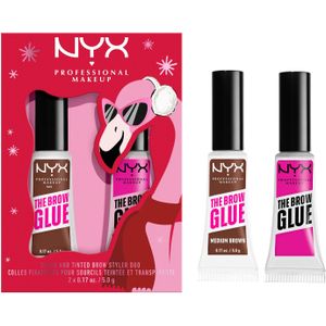 NYX Professional Makeup Holiday Collection The Brow Glue Duo Wenkbrauwgel Medium Brown