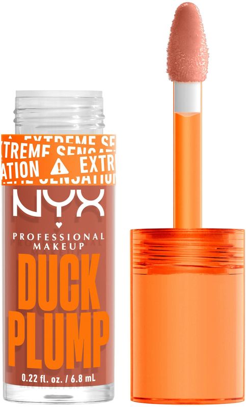 Nyx Professional Makeup Duck Plump - Apri Caught - Plumping lipgloss - Licht Bruin - 6,8ml