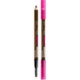 NYX Professional Makeup Augenbrauenstift, Powder Louder Brow Pencil, Mit voluminisierendem Mikrofiber für voller aussehende Augenbrauen, Vegane Formel, Farbton: Espresso