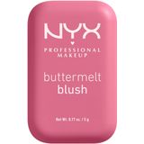 NYX Professional Makeup Blush poeder voor een frisse en kleurrijke look, verrijkt met mangoboter, amandelboter en sheaboter, kleurverloop, vlinder, kleur: blush for the butta, 5 g