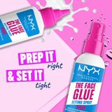 NYX Professional Makeup The Face Glue Setting Spray, Fixierspray für 24 Stunden Make-up-Halt und strahlenderes Make-up, 60 ml
