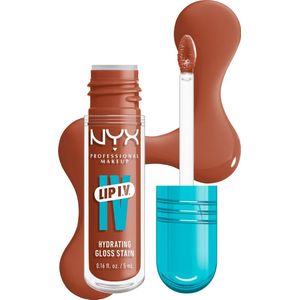 NYX Professional Make Up Lip IV 01 Caramel Drip Hydraterende Lipgloss - Tot 12 uur hydratatie - Verrijkt met Magnesium, Vitamine B12 en Kokoswater - 5ml