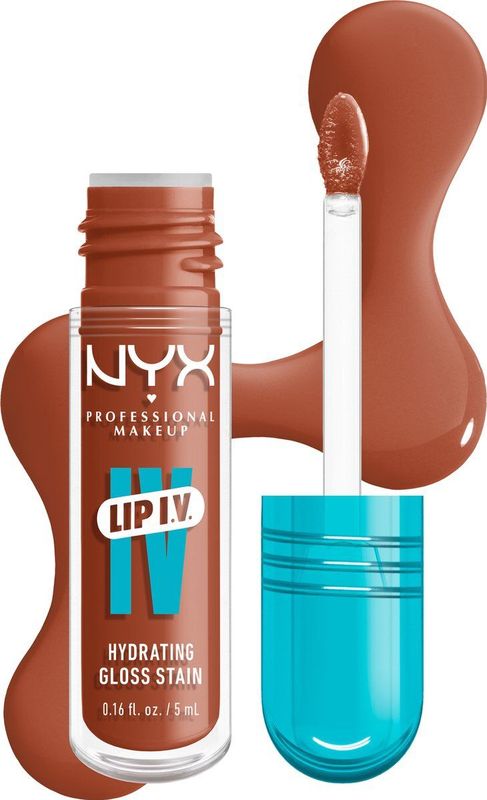 NYX Professional Make Up Lip IV 01 Caramel Drip Hydraterende Lipgloss - Tot 12 uur hydratatie - Verrijkt met Magnesium, Vitamine B12 en Kokoswater - 5ml