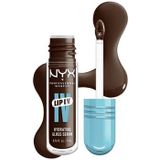NYX Professional Makeup Feuchtigkeitsspendender Lipgloss und Lip Stain, Bis zu 12 Stunden Pflege, Lip IV Hydrating Gloss Stain, Farbe: Espresso Soak