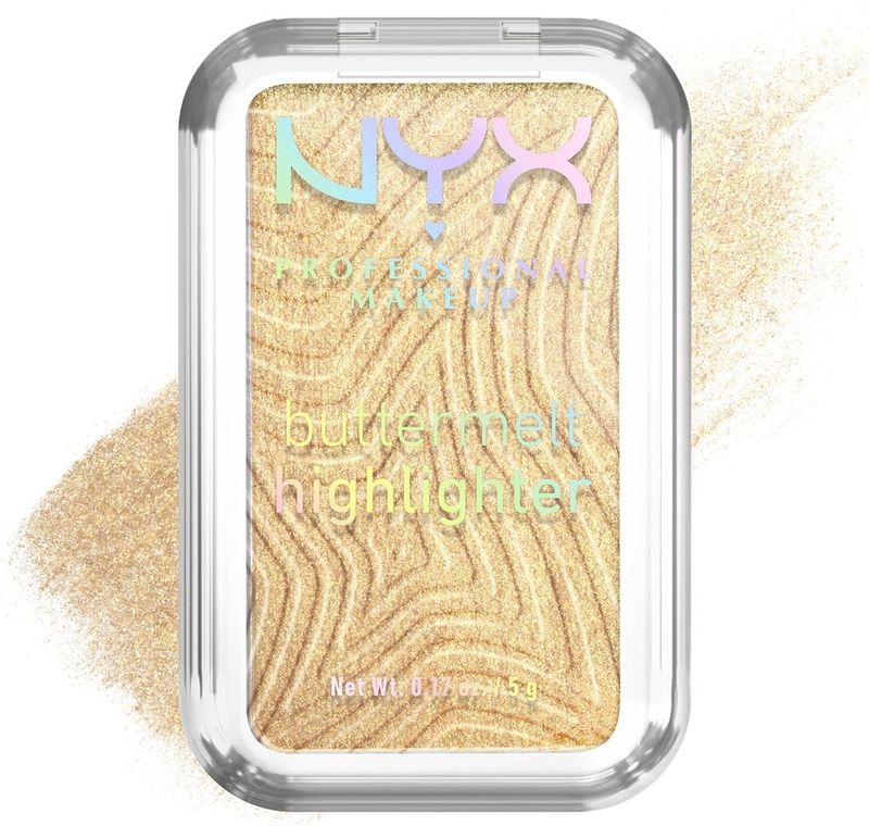 NYX Professional Make Up Buttermelt Highlighter - Blijft tot 12u zitten - Verrijkt met mango-, amandel- en sheaboter - Butta Than Gold - 5gr