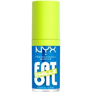 NYX Professional Make Up Fat Oil Chillz Lip Drip Lipgloss - Tot 12 uur hydratatie - Met keizersbes- en framboosolie - Polar Peppermint